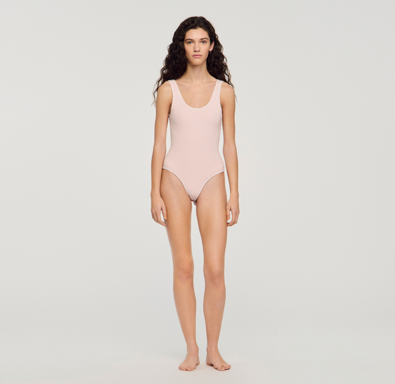 Жіночий рожевий трикотажний боді