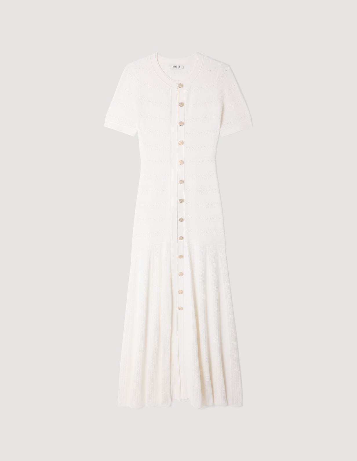 Женское молочное вязаное платье_6