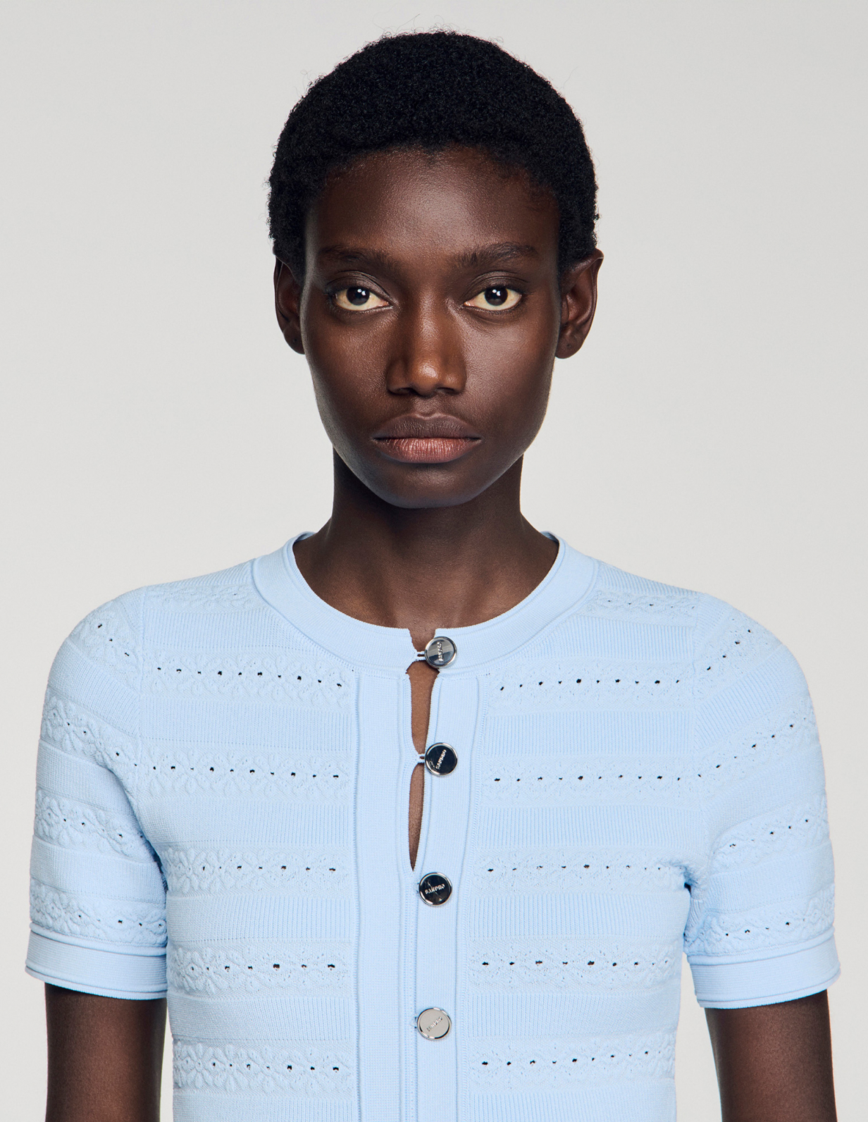 Женское голубое вязаное платье_3