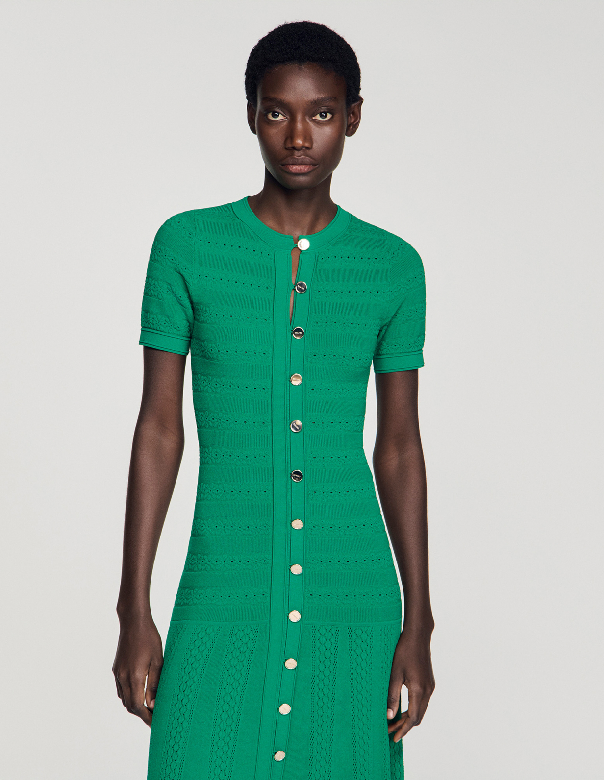 Женское зеленое вязаное платье_4
