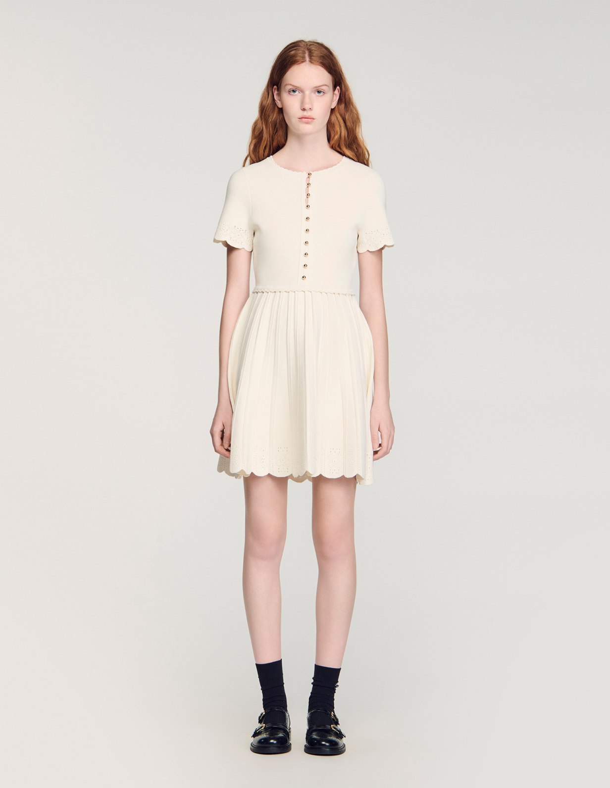 Жіноча в'язана сукня з ажурним візерунком_2