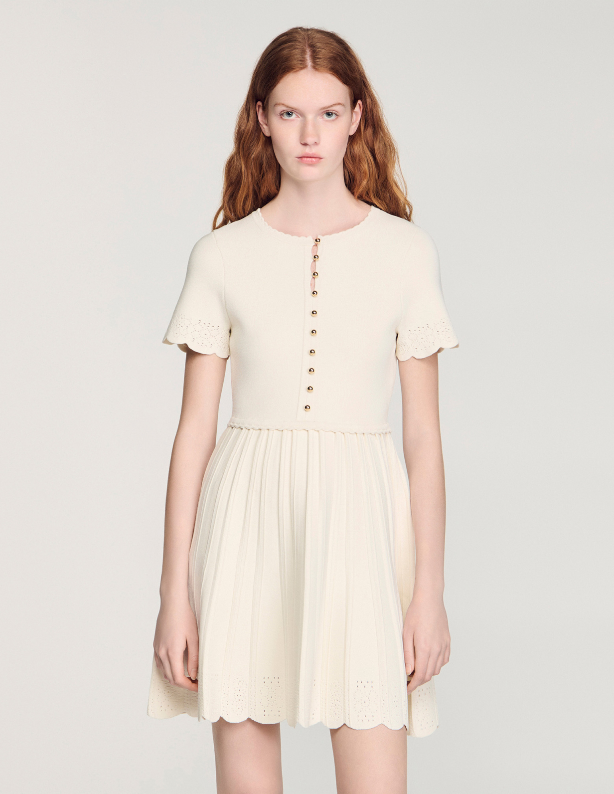 Жіноча в'язана сукня з ажурним візерунком_3