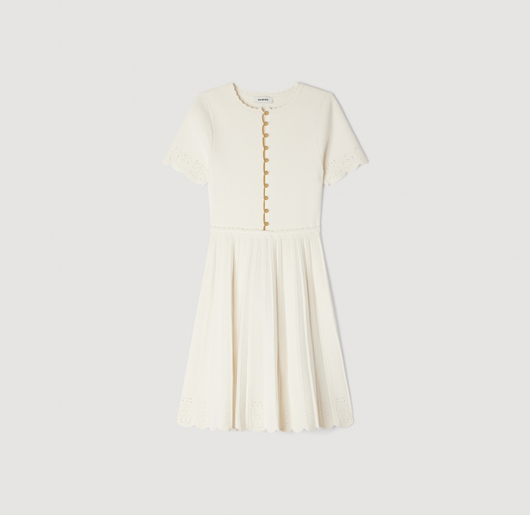 Жіноча в'язана сукня з ажурним візерунком