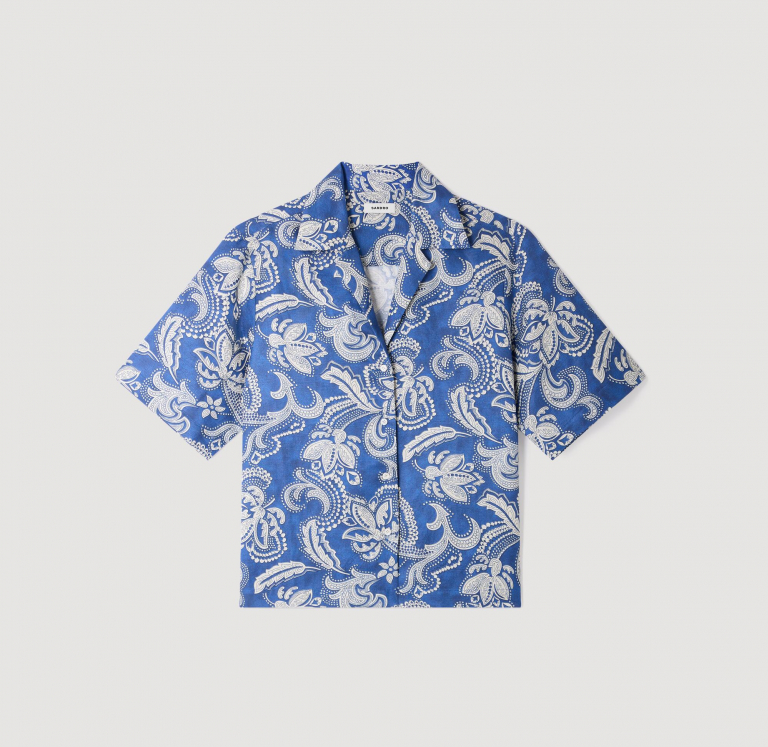 Женская рубашка с цветочным принтом