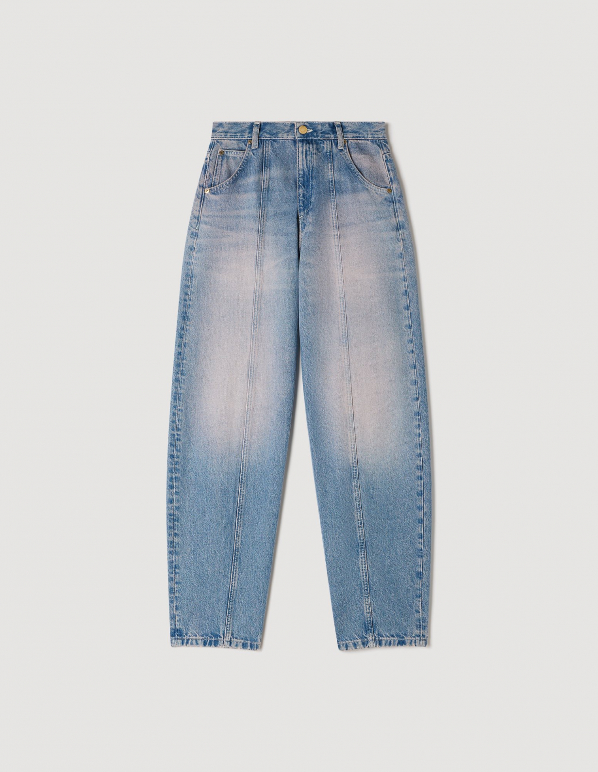 Женские джинсы-баллоны с эффектом потертости_6