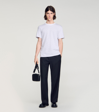 Мужская белая полосатая футболка