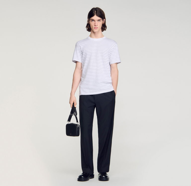 Мужская белая полосатая футболка