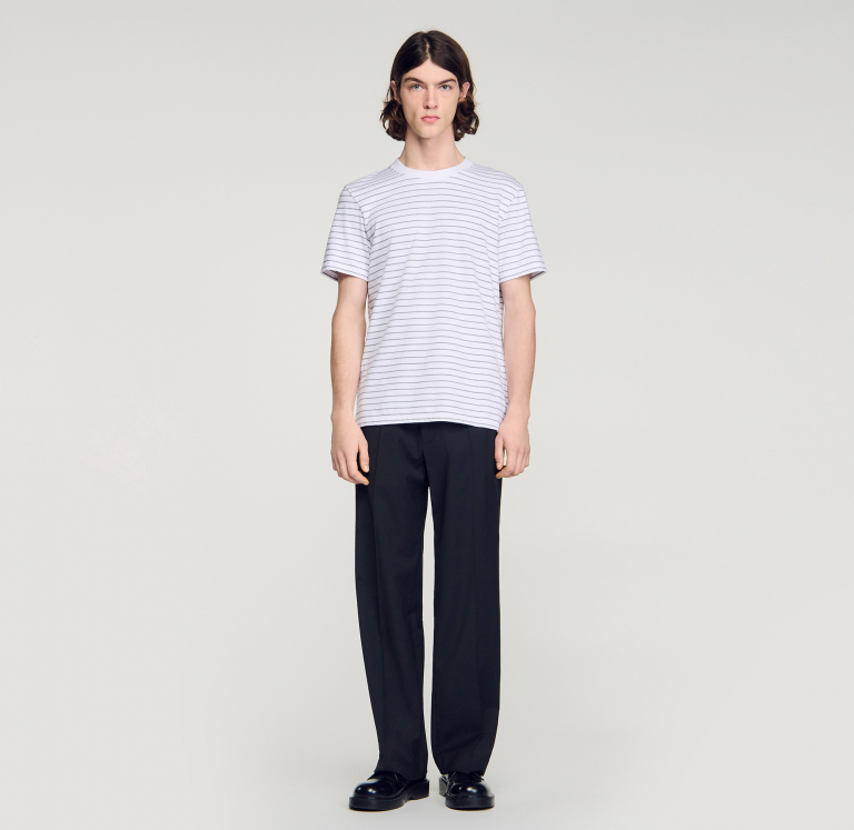 Мужская белая полосатая футболка