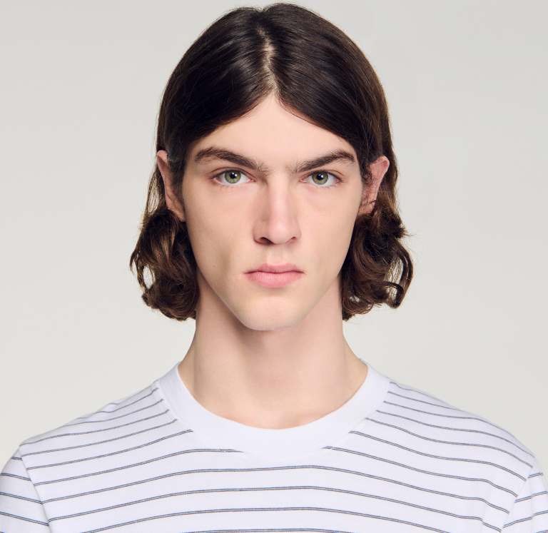 Мужская белая полосатая футболка