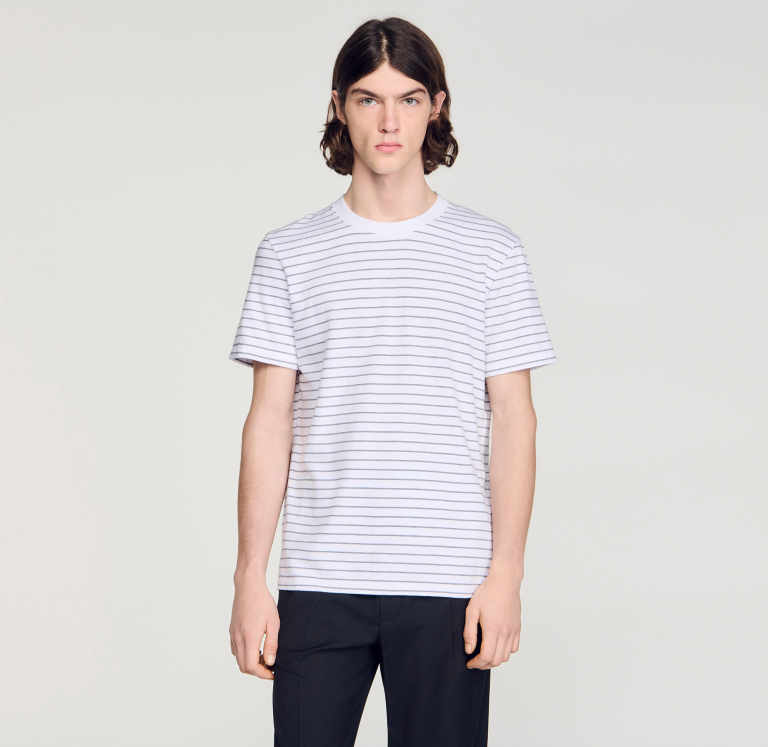 Мужская белая полосатая футболка