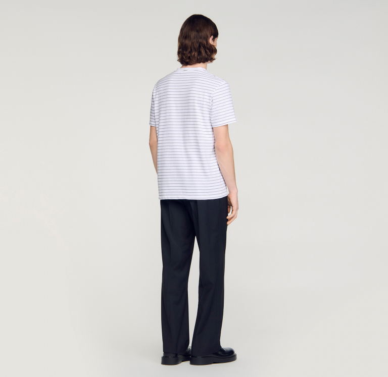 Мужская белая полосатая футболка