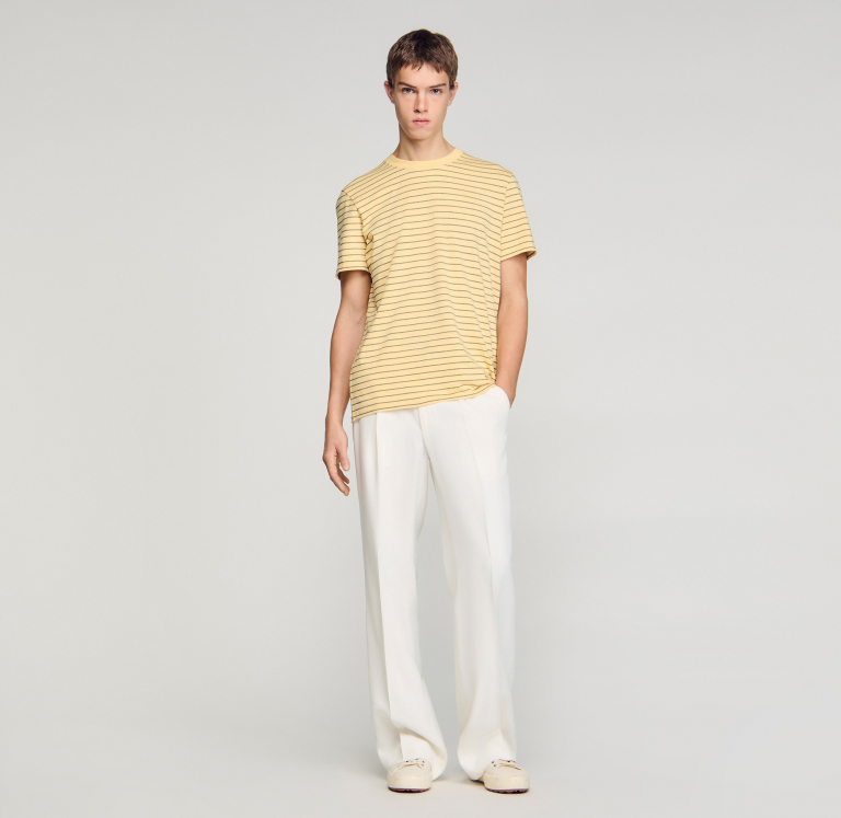 Чоловіча жовта смугаста футболка
