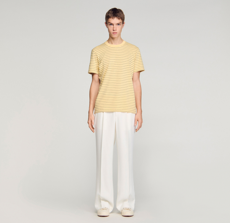 Чоловіча жовта смугаста футболка