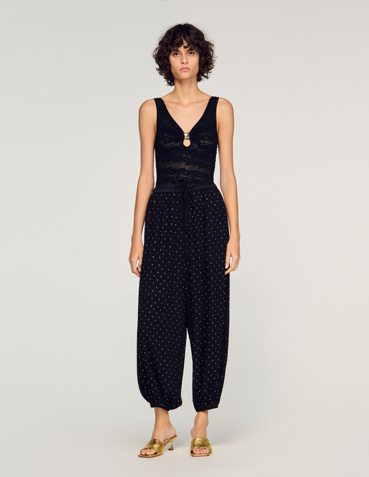 Жіночий чорний сітчастий боді_1