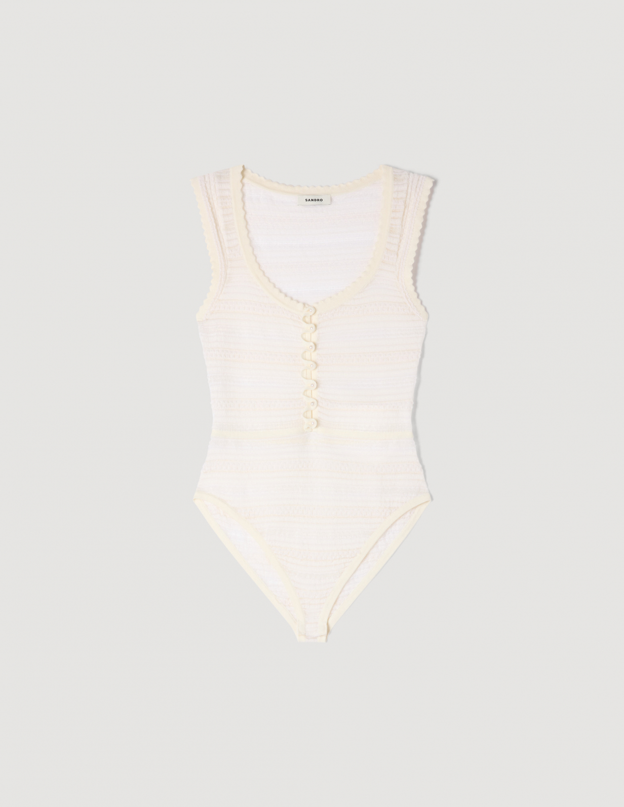 Женский молочный вязаный боди_1