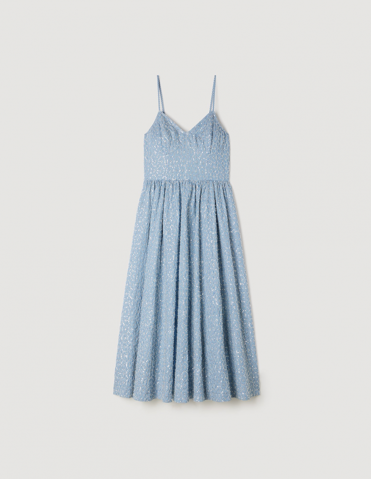 Жіноча довга сукня, розшита паєтками_6