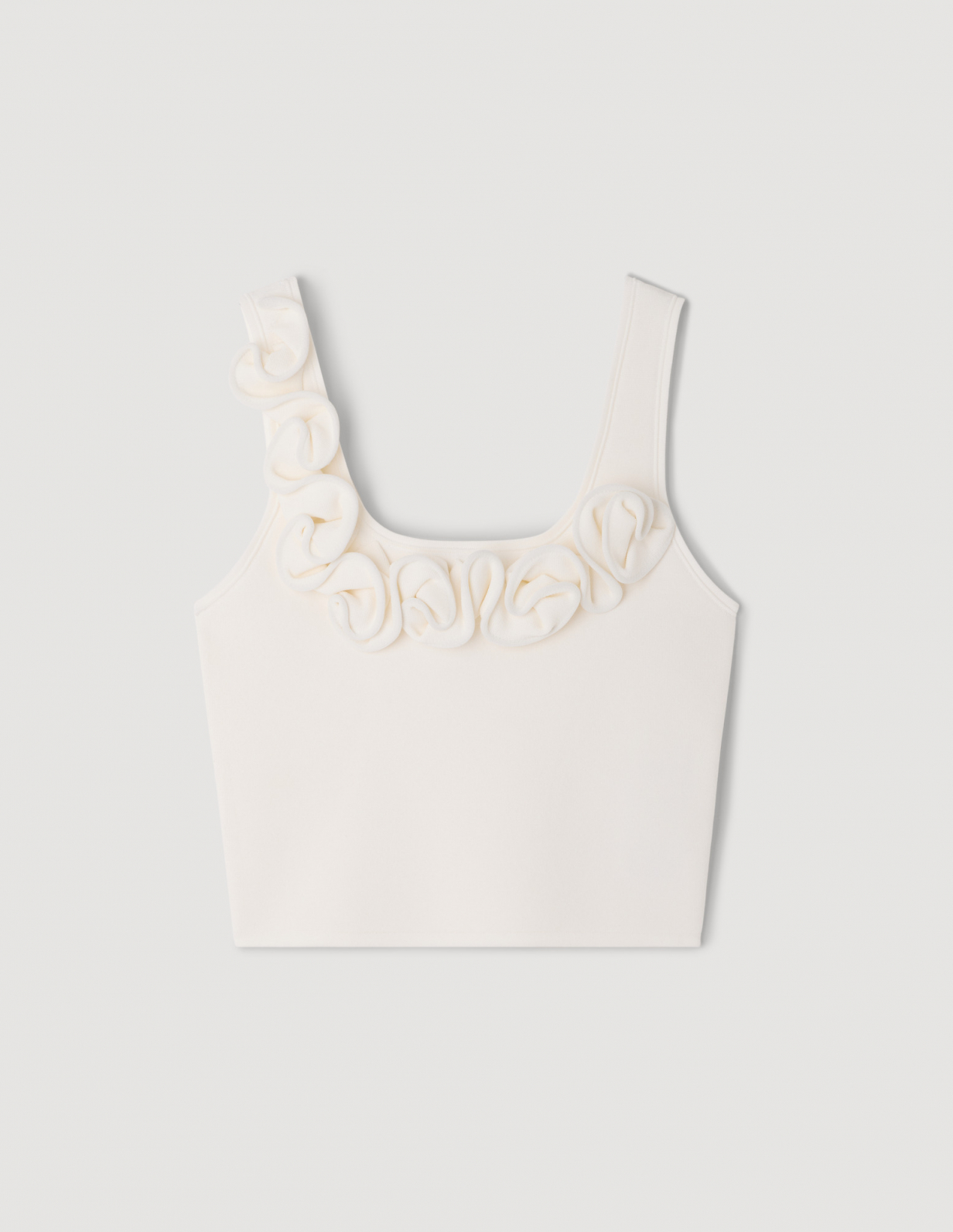 Женский вязаный топ с цветочным узором_1