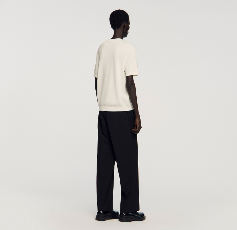 Мужская белая вязаная футболка