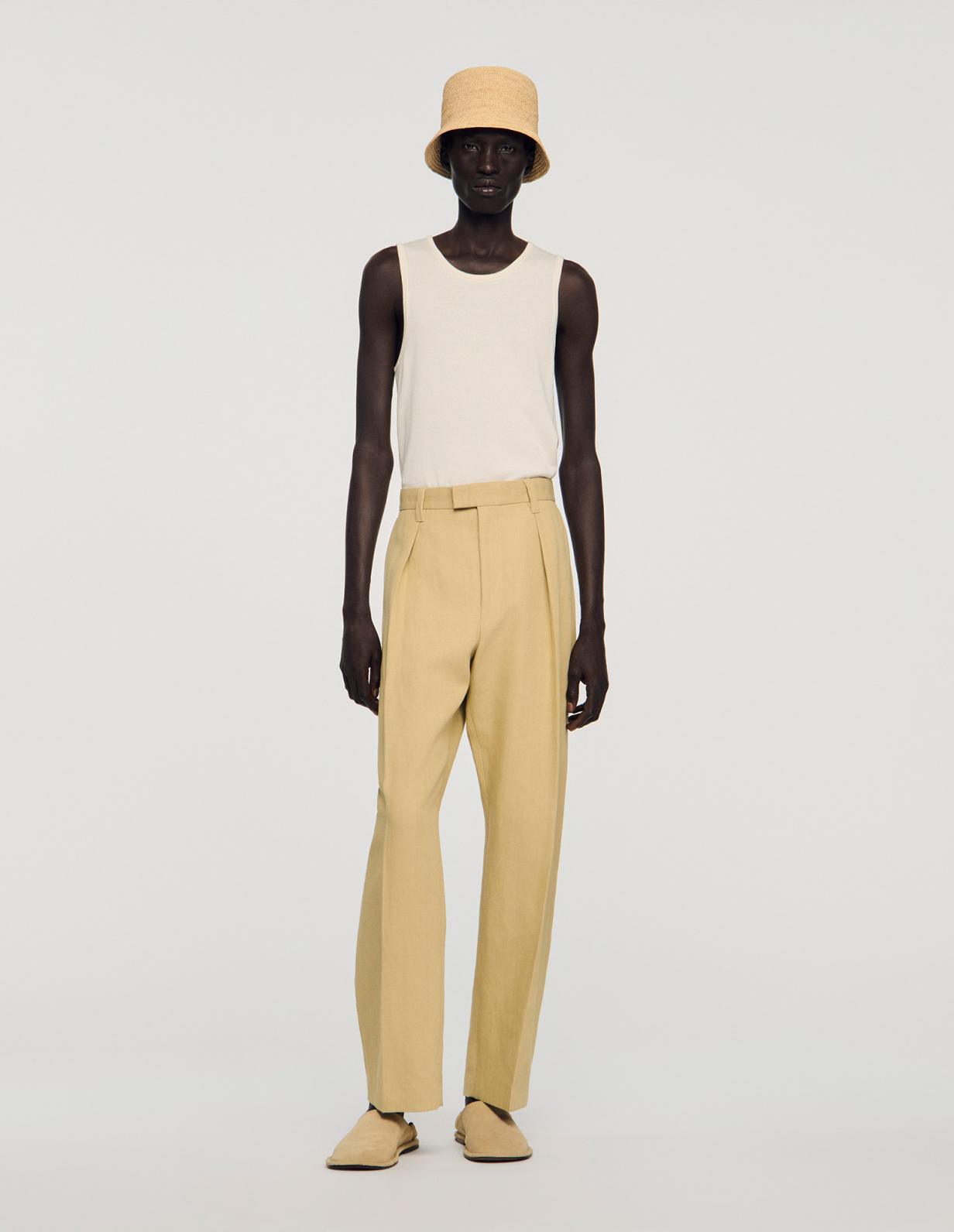 Мужские широкие брюки со складками_1