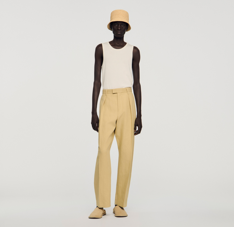 Мужские широкие брюки со складками