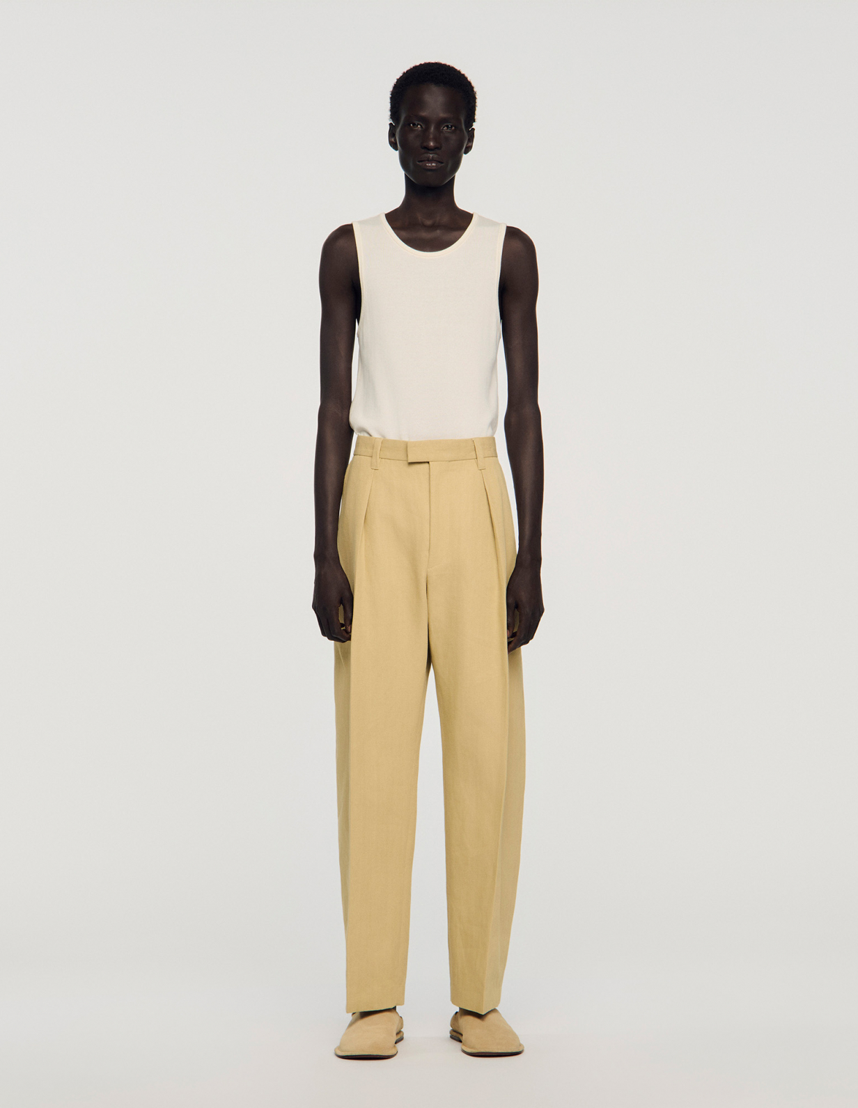 Мужские широкие брюки со складками_2