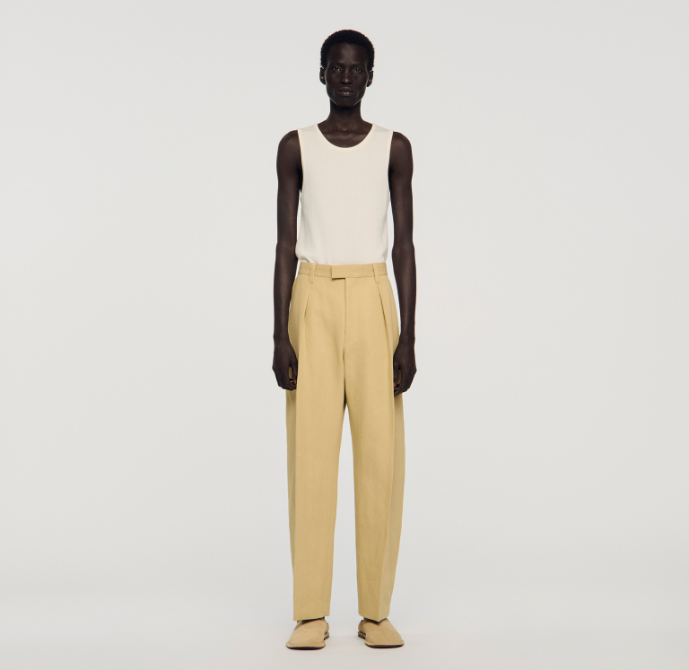 Мужские широкие брюки со складками