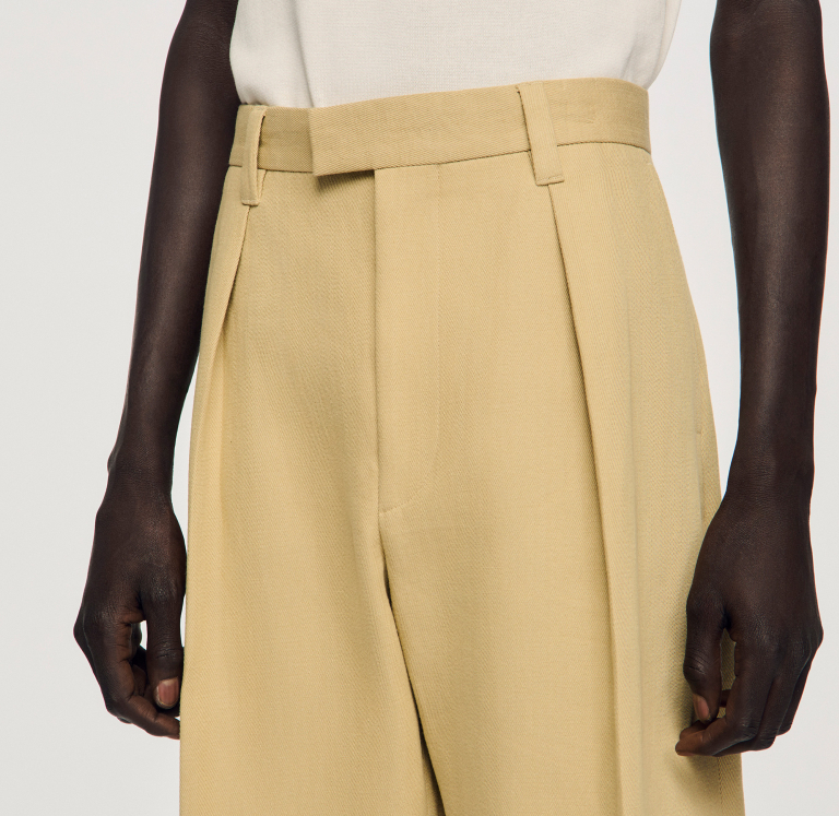 Мужские широкие брюки со складками