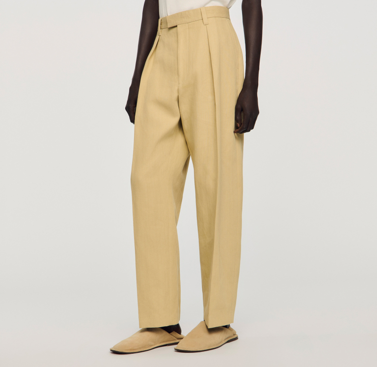 Мужские широкие брюки со складками