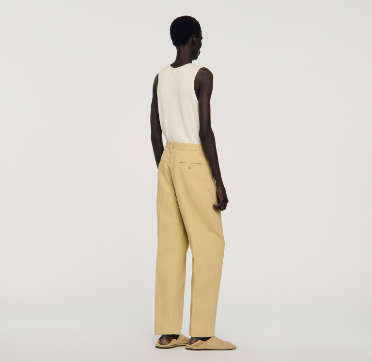 Мужские широкие брюки со складками