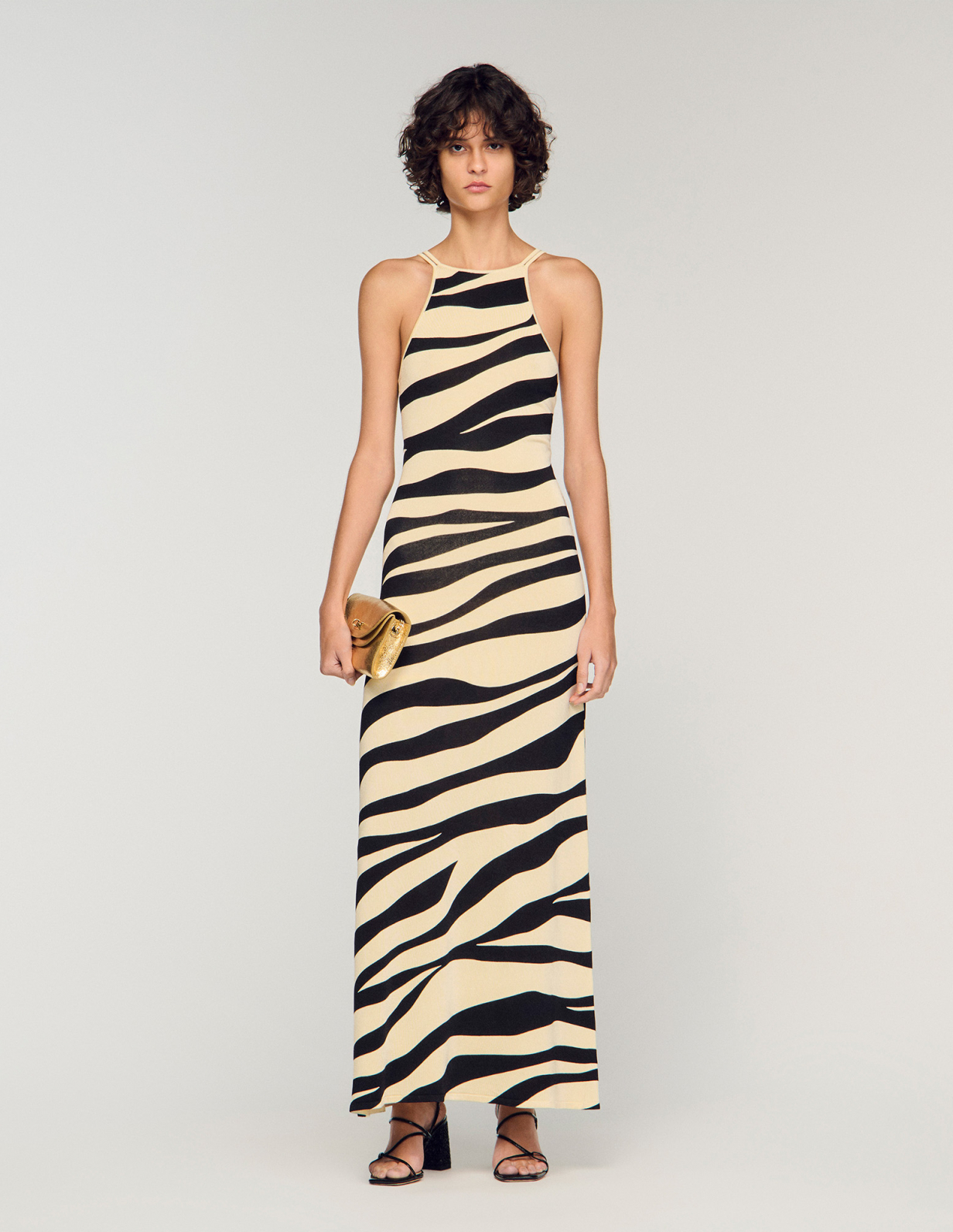 Жіноча в'язана сукня із зебровим принтом_1