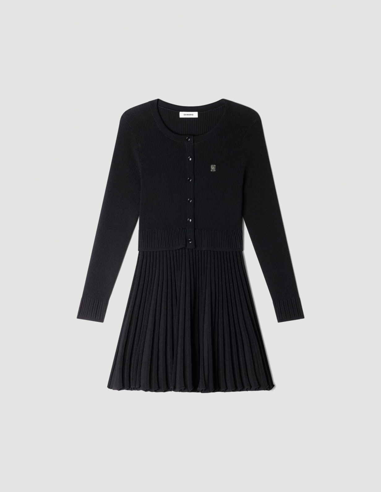 Женское вязаное платье с плиссированной юбкой_6