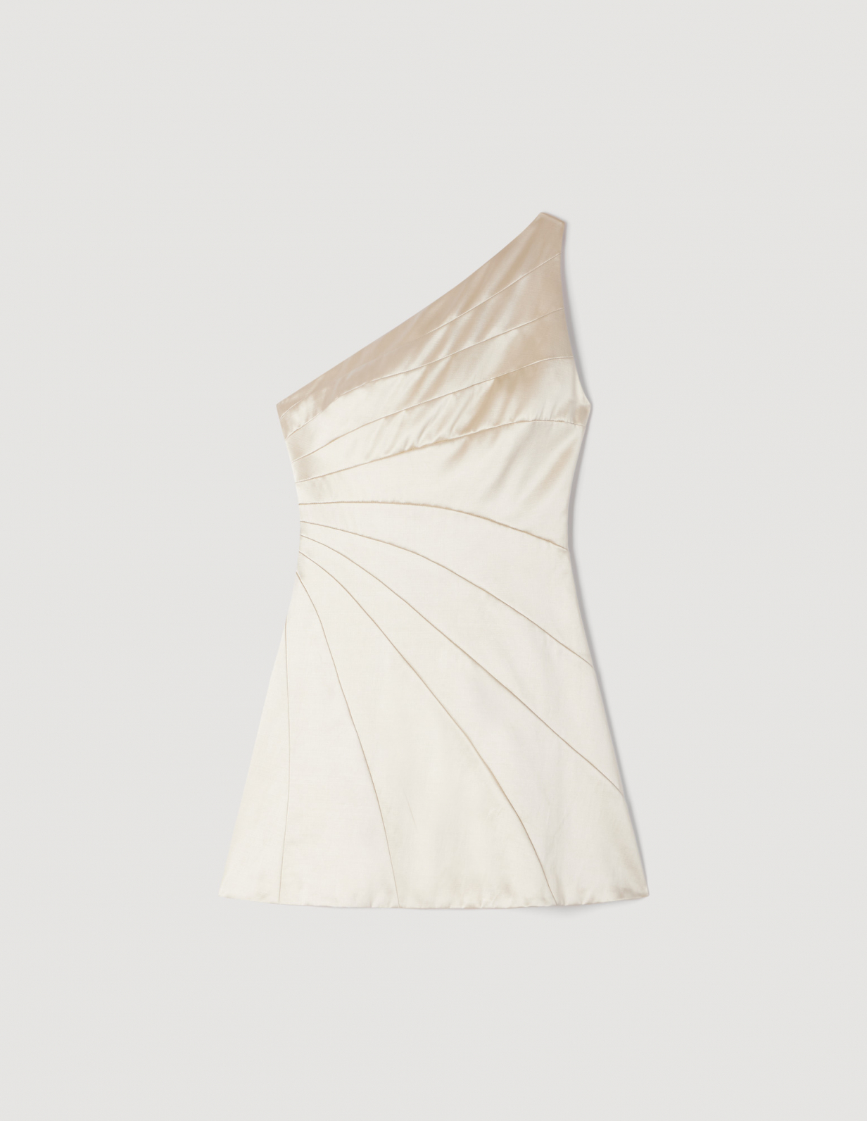 Жіноча коротка атласна сукня з вирізами_6