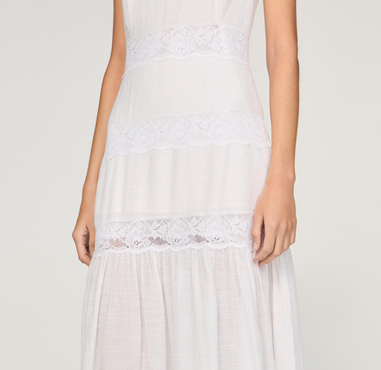 Жіноча біла сукня-максі з крепу