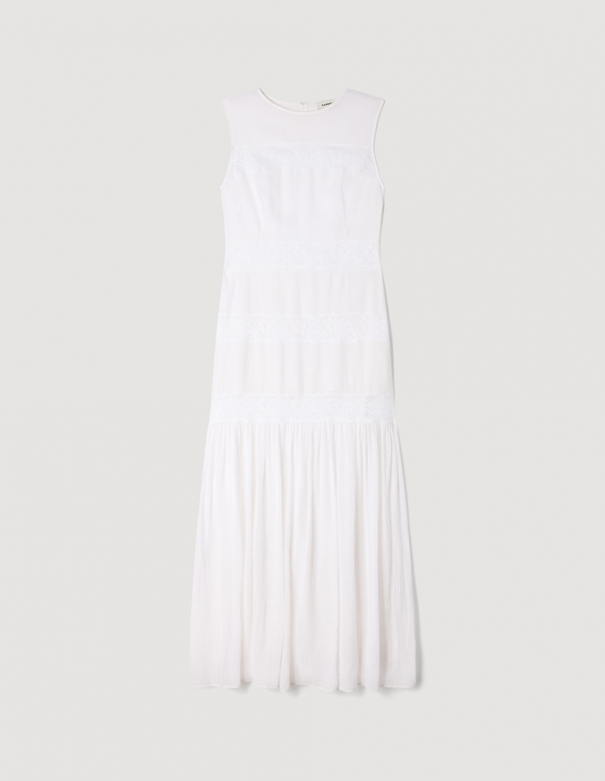 Жіноча біла сукня-максі з крепу_6