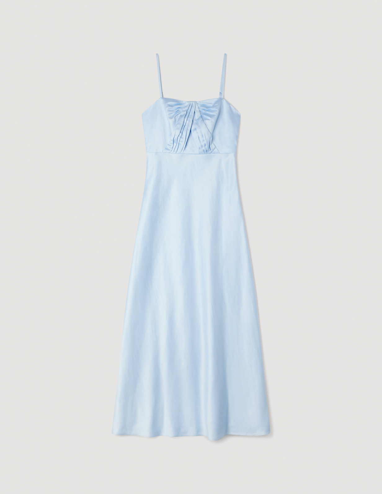 Женское атласное платье с оборками в виде банта_6