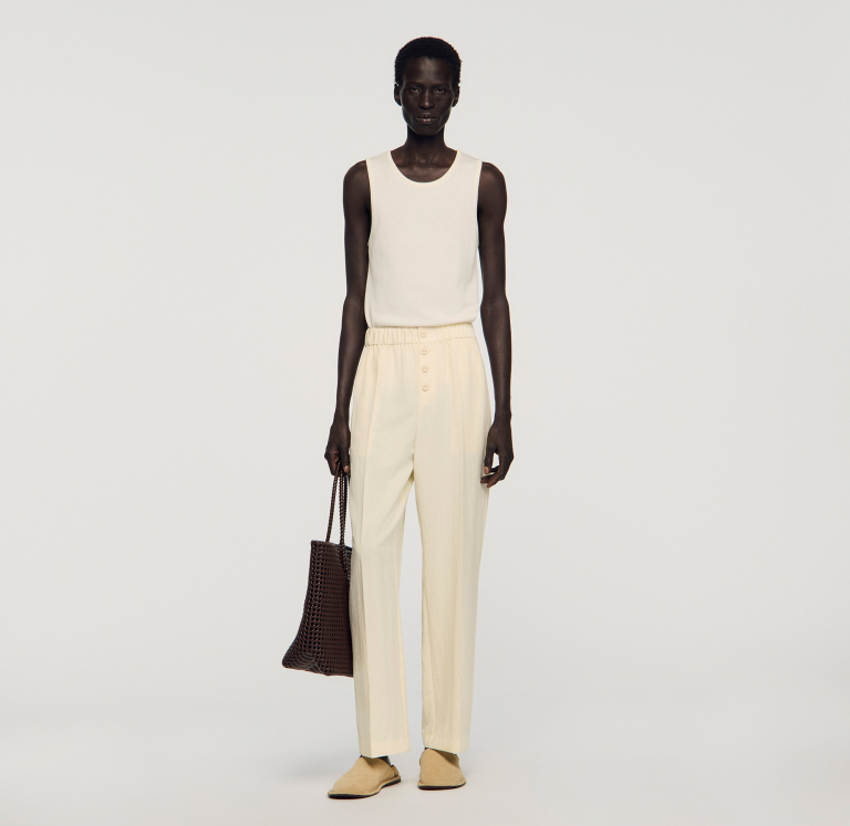 Чоловічі молочні брюки з еластичним поясом