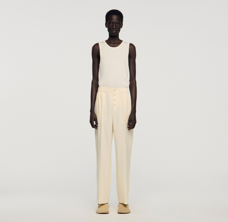 Чоловічі молочні брюки з еластичним поясом