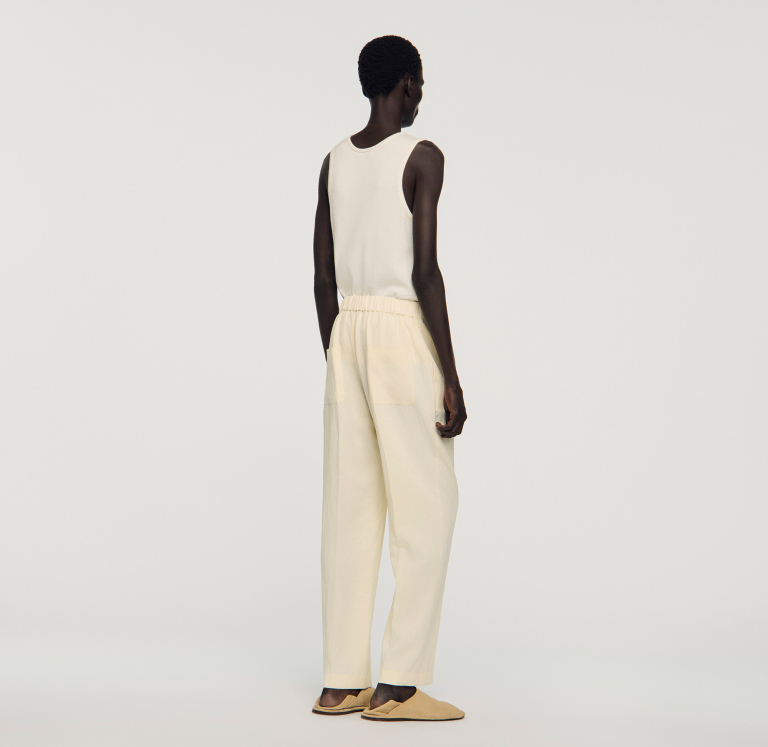 Чоловічі молочні брюки з еластичним поясом