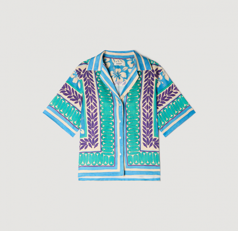 Жіноча сорочка з квітковим принтом