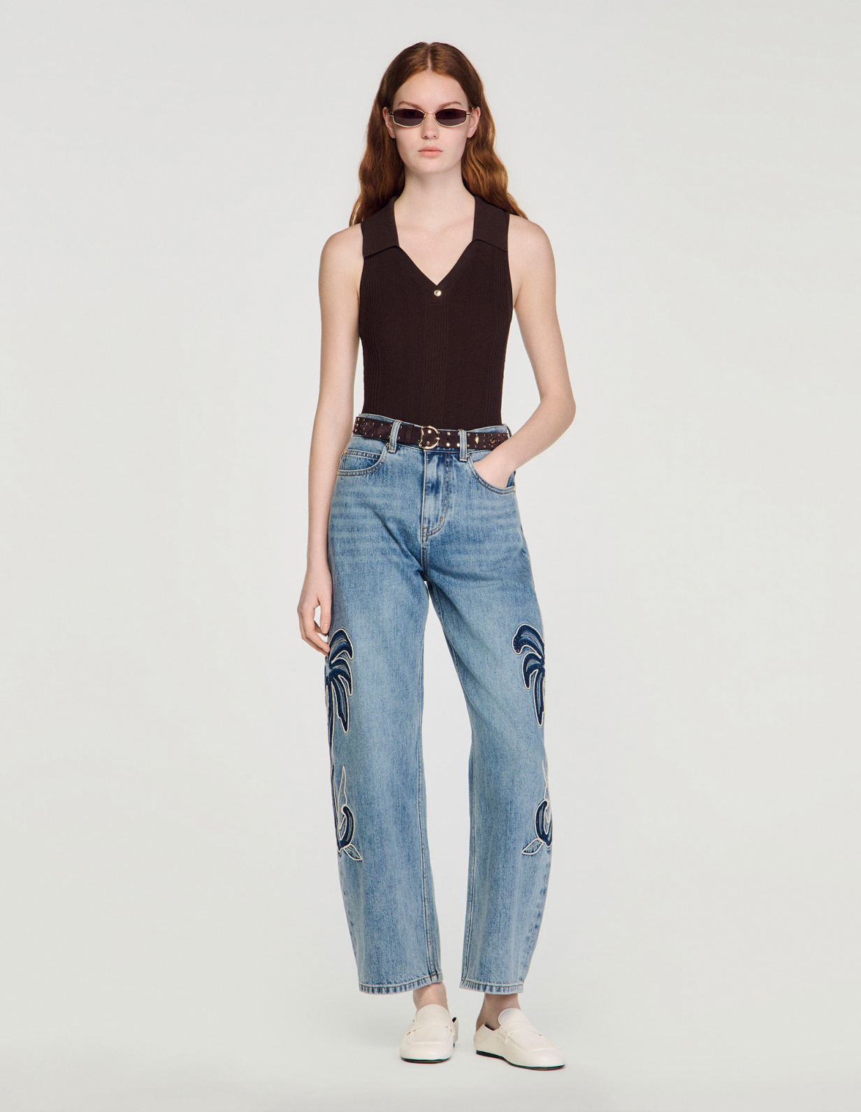 Жіночий коричневий в'язаний боді_1