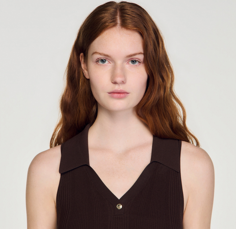 Жіночий коричневий в'язаний боді