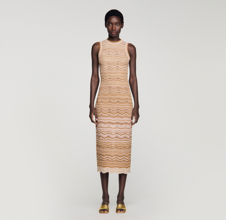 Женское платье ажурной вязки