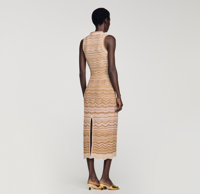 Женское платье ажурной вязки