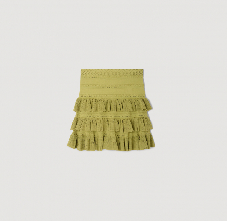 Жіноча в'язана спідниця з оборками