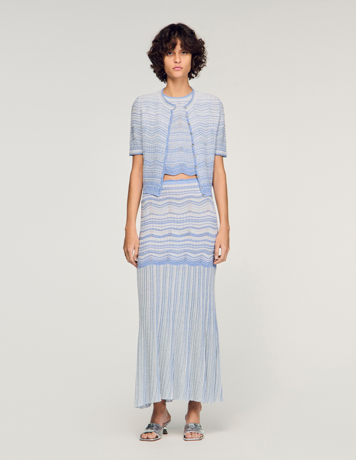 Жіноча в'язана спідниця з градієнтним візерунком_1