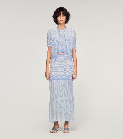 Жіноча в'язана спідниця з градієнтним візерунком