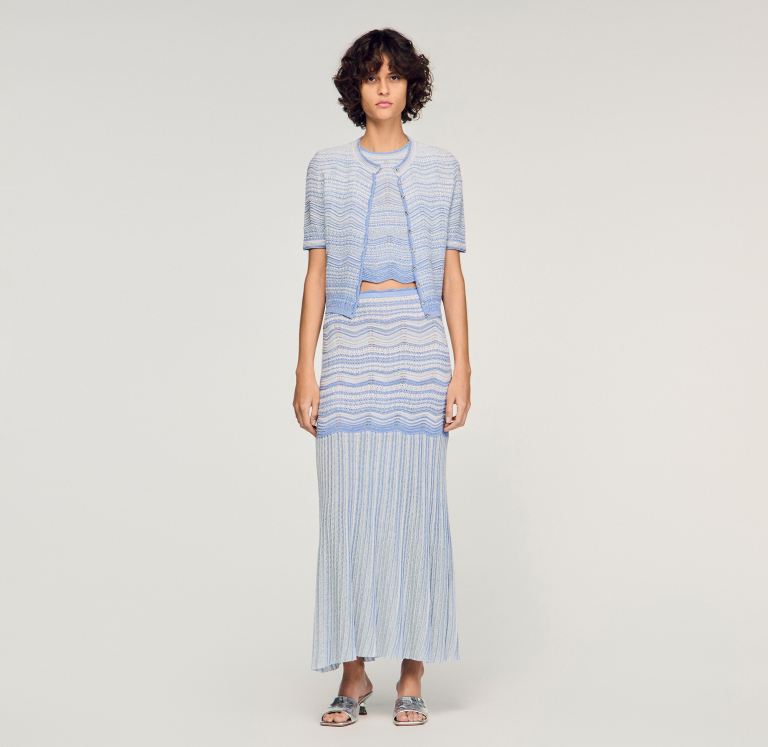 Жіноча в'язана спідниця з градієнтним візерунком