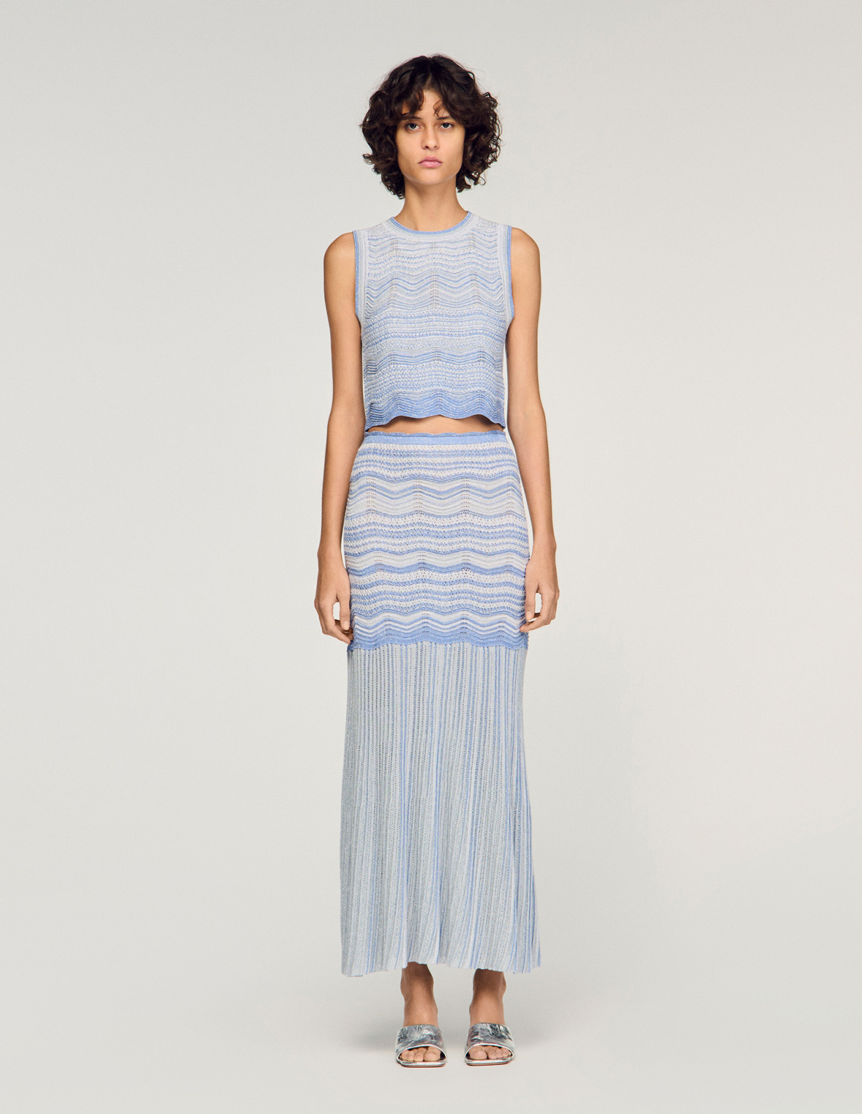 Жіноча в'язана спідниця з градієнтним візерунком_2