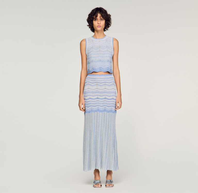 Жіноча в'язана спідниця з градієнтним візерунком