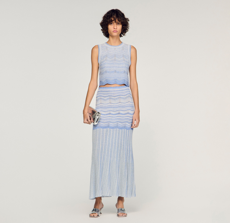 Жіночий в'язаний топ з ефектом омбре